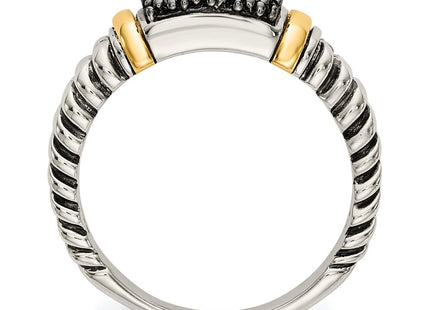 Sterling silver diamond ring, alternate view