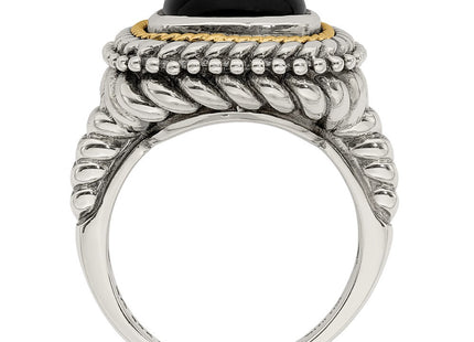 Sterling silver onyx ring, alternate view