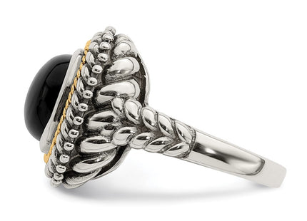 Sterling silver onyx ring, another view