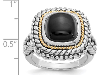 Sterling silver onyx ring, further view