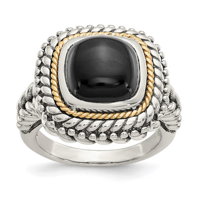 Sterling silver onyx ring