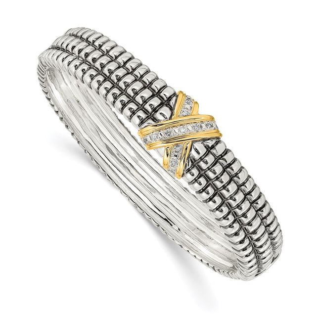 Silver/14k Two-Tone Bracelets Style QTC117 - Classique Jewelry Inc.