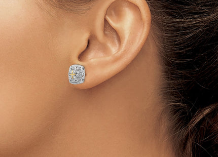 14k/Silver Two-Tone Earrings Style QTC1172 - Classique Jewelry Inc.