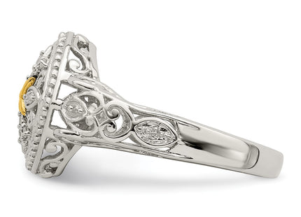 14k/Silver Two-Tone Rings Style QTC1173 - Classique Jewelry Inc.