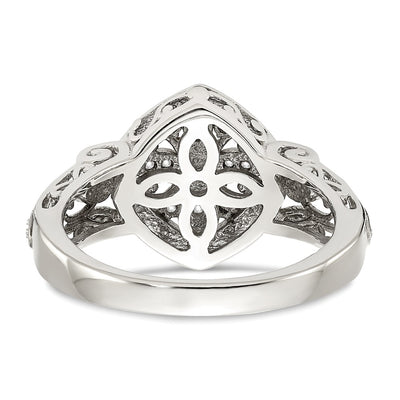 Shey Couture Sterling Silver Rhodium-plated with 14K Accent Diamond Ring