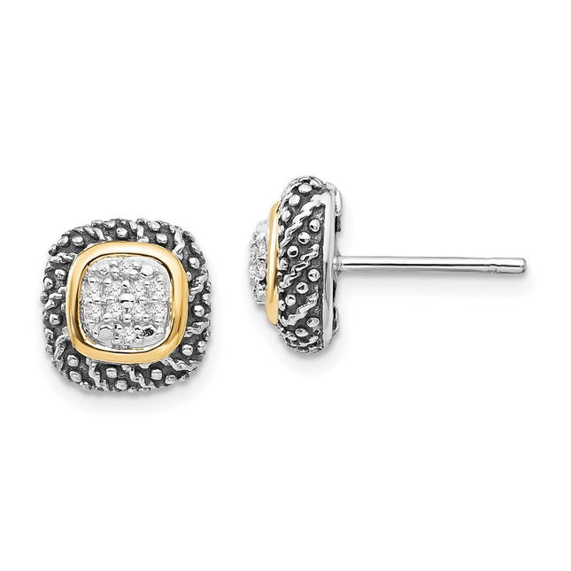 14k/Silver Two-Tone Earrings Style QTC1188 - Classique Jewelry Inc.