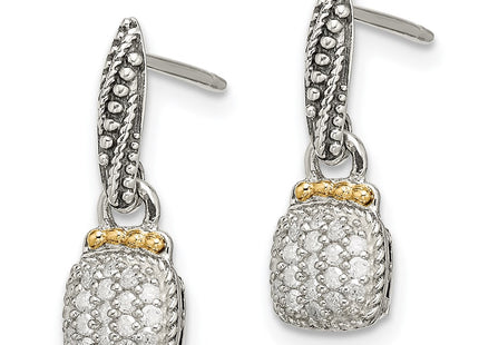 14k/Silver Two-Tone Earrings Style QTC1191 - Classique Jewelry Inc.