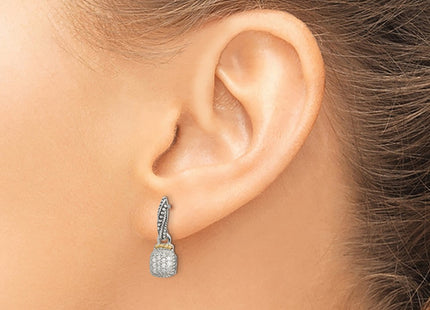 14k/Silver Two-Tone Earrings Style QTC1191 - Classique Jewelry Inc.