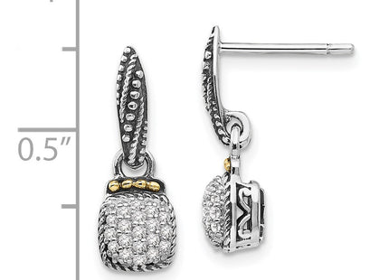 14k/Silver Two-Tone Earrings Style QTC1191 - Classique Jewelry Inc.