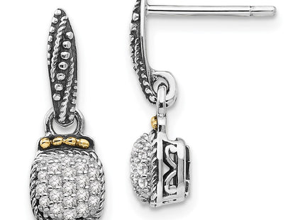 14k/Silver Two-Tone Earrings Style QTC1191 - Classique Jewelry Inc.