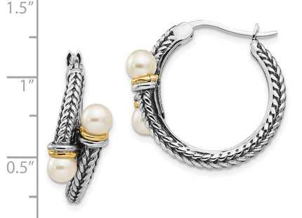 14k/Silver Two-Tone Earrings Style QTC1195 - Classique Jewelry Inc.