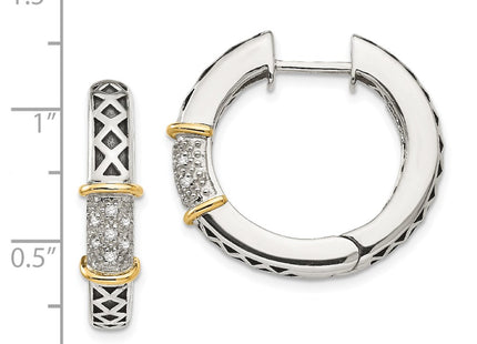 14k/Silver Two-Tone Earrings Style QTC12 - Classique Jewelry Inc.