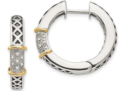 14k/Silver Two-Tone Earrings Style QTC12 - Classique Jewelry Inc.