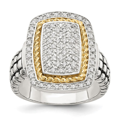 Sterling silver diamond ring