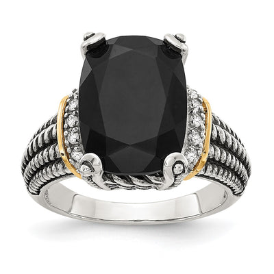 Sterling silver diamond ring