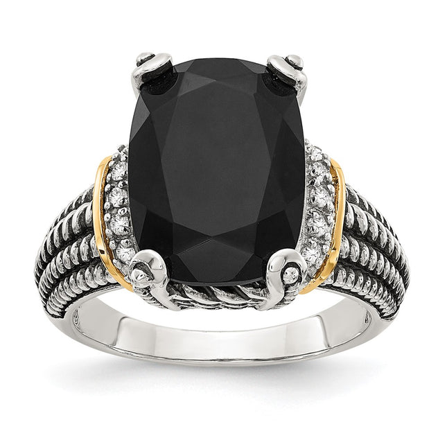 Sterling silver diamond ring