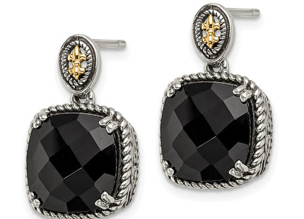 14k/Silver Two-Tone Earrings Style QTC1212 - Classique Jewelry Inc.