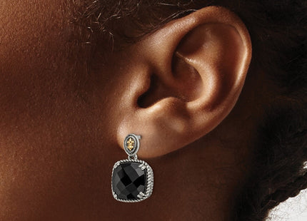 14k/Silver Two-Tone Earrings Style QTC1212 - Classique Jewelry Inc.