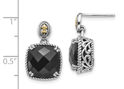 14k/Silver Two-Tone Earrings Style QTC1212 - Classique Jewelry Inc.