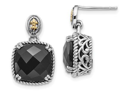 14k/Silver Two-Tone Earrings Style QTC1212 - Classique Jewelry Inc.