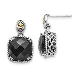14k/Silver Two-Tone Earrings Style QTC1212 - Classique Jewelry Inc.
