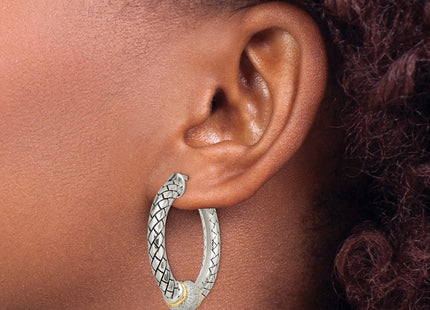 14k/Silver Two-Tone Earrings Style QTC122 - Classique Jewelry Inc.