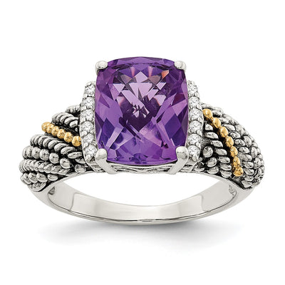 Sterling silver diamond ring