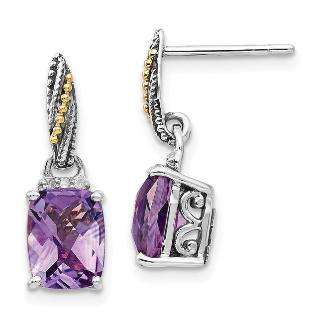 14k/Silver Two-Tone Earrings Style QTC1226 - Classique Jewelry Inc.