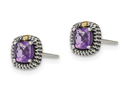14k/Silver Two-Tone Earrings Style QTC1260 - Classique Jewelry Inc.