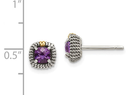 14k/Silver Two-Tone Earrings Style QTC1260 - Classique Jewelry Inc.