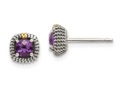 14k/Silver Two-Tone Earrings Style QTC1260 - Classique Jewelry Inc.