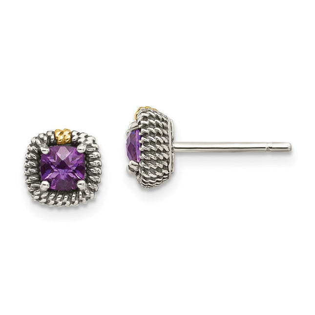 14k/Silver Two-Tone Earrings Style QTC1260 - Classique Jewelry Inc.