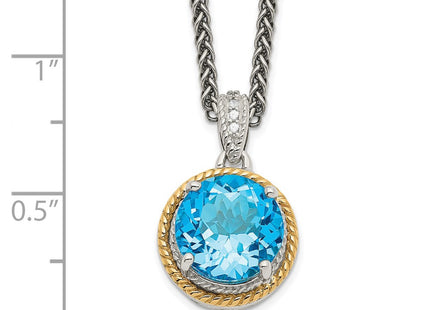 Sterling silver blue topaz necklace, another view