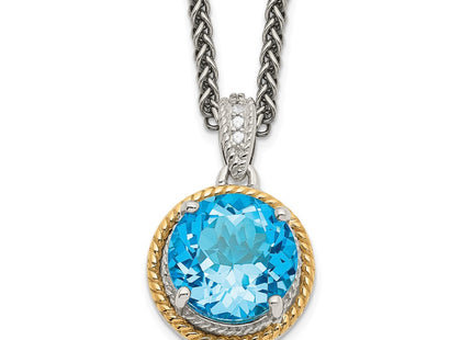 Sterling silver blue topaz necklace