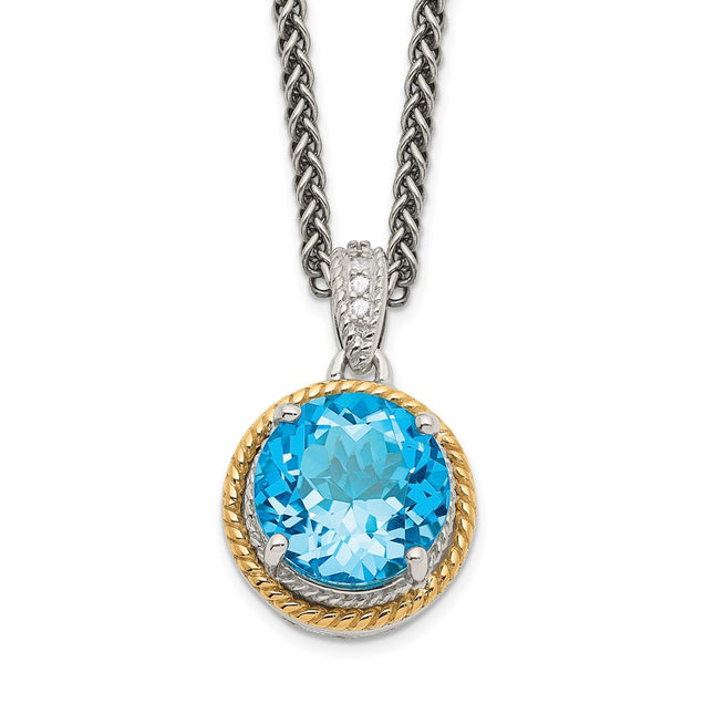 Sterling silver blue topaz necklace