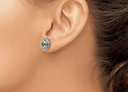 14k/Silver Two-Tone Earrings Style QTC1306 - Classique Jewelry Inc.