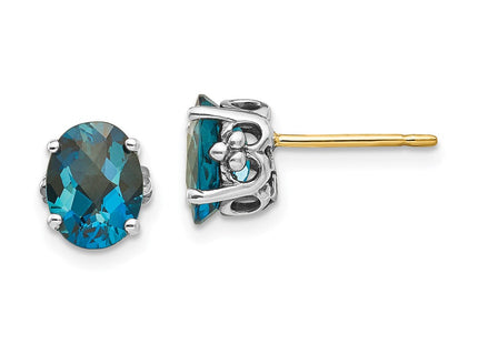 14k/Silver Two-Tone Earrings Style QTC1342 - Classique Jewelry Inc.