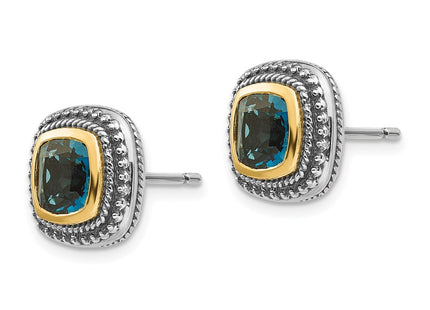 14k/Silver Two-Tone Earrings Style QTC1350 - Classique Jewelry Inc.