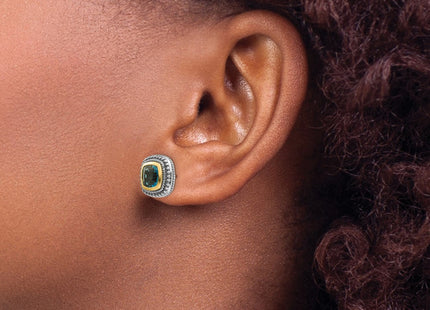 14k/Silver Two-Tone Earrings Style QTC1350 - Classique Jewelry Inc.