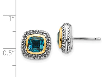 14k/Silver Two-Tone Earrings Style QTC1350 - Classique Jewelry Inc.