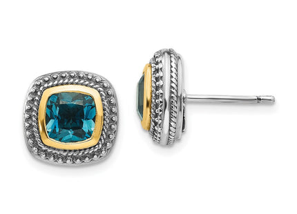 14k/Silver Two-Tone Earrings Style QTC1350 - Classique Jewelry Inc.