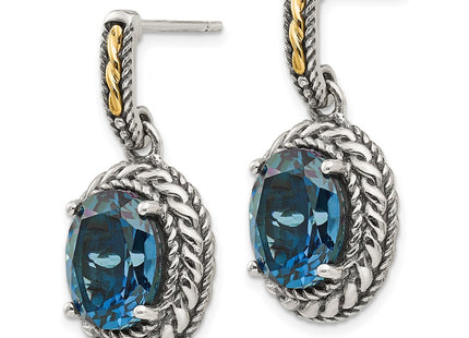 14k/Silver Two-Tone Earrings Style QTC1367 - Classique Jewelry Inc.