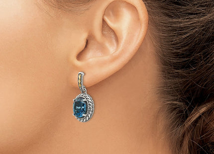 14k/Silver Two-Tone Earrings Style QTC1367 - Classique Jewelry Inc.