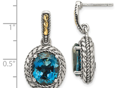 14k/Silver Two-Tone Earrings Style QTC1367 - Classique Jewelry Inc.