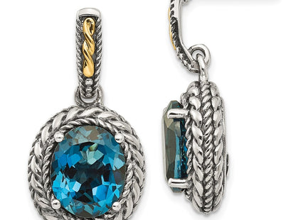 14k/Silver Two-Tone Earrings Style QTC1367 - Classique Jewelry Inc.