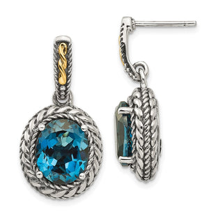 14k/Silver Two-Tone Earrings Style QTC1367 - Classique Jewelry Inc.
