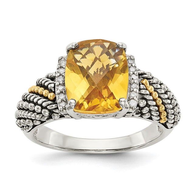 Sterling silver diamond ring