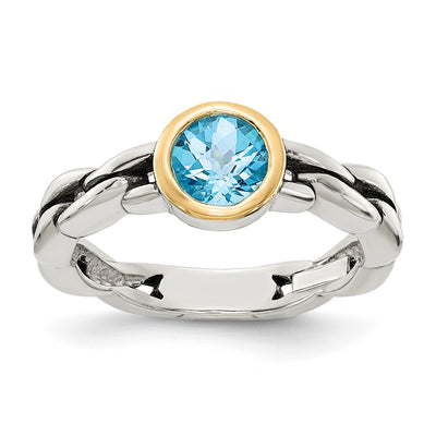 Sterling silver blue topaz ring