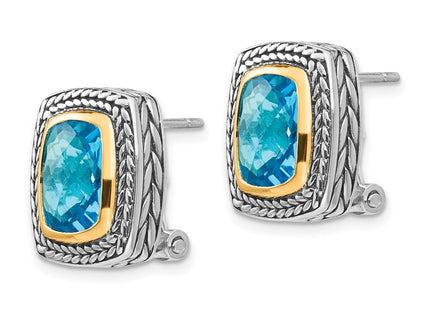 14k/Silver Two-Tone Earrings Style QTC151 - Classique Jewelry Inc.