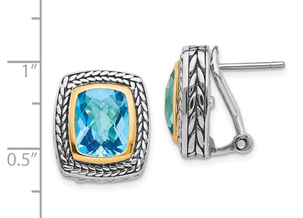 14k/Silver Two-Tone Earrings Style QTC151 - Classique Jewelry Inc.